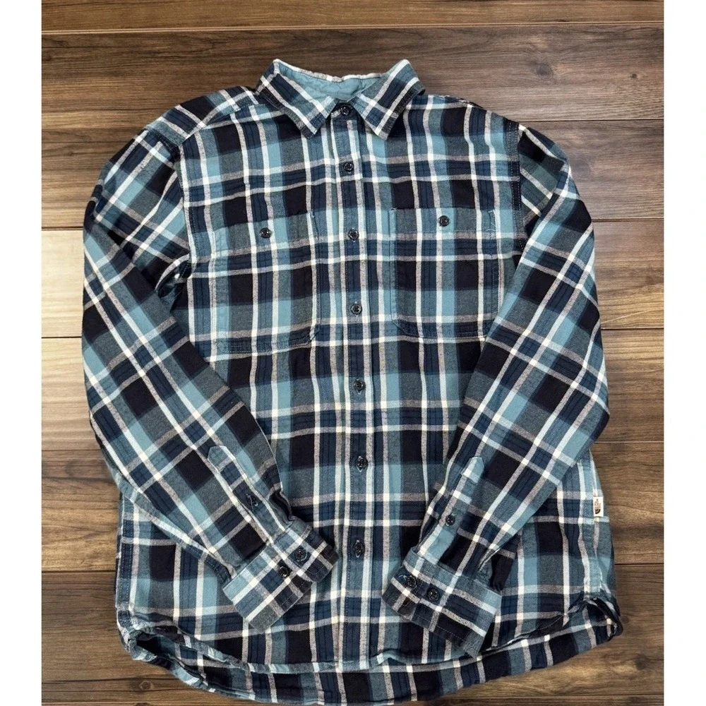 The North Face Flannel Shirt Men's Medium Multicolor Plaid Blue